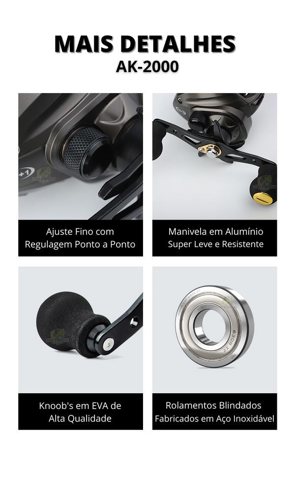 Nova Carretilha Premium LURE PRO AK-2000 POPLAR1401