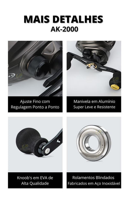 Nova Carretilha Premium LURE PRO AK-2000 POPLAR1401